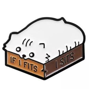 NWT If I Fits I Sits Cat Kitty Enamel Pin